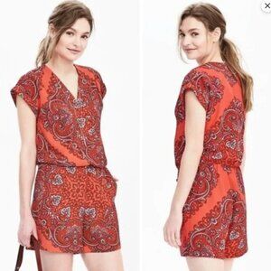 Banana Republic Pink Paisley Romper - Size 2